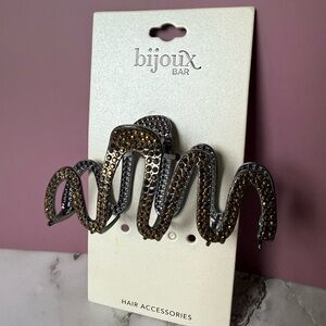 Bijoux Bar Hair Clip with Brown and Silver Accents